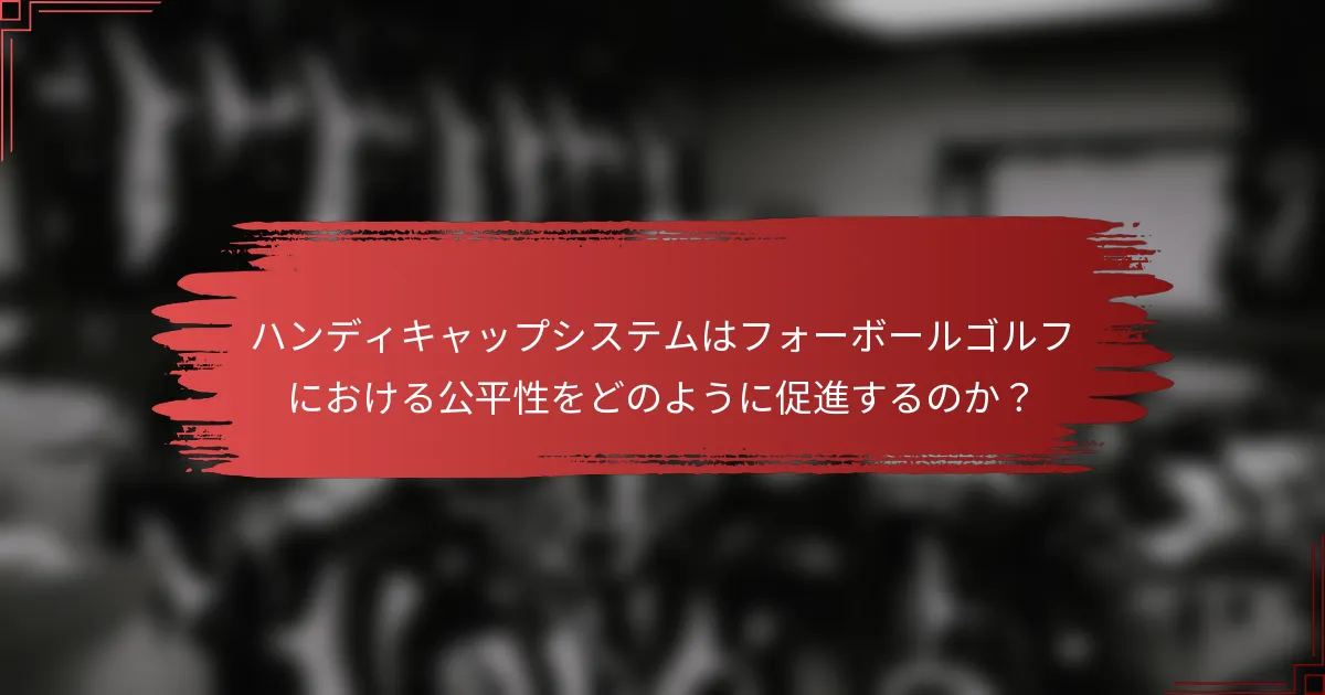 ハンディキャップシステムはフォーボールゴルフにおける公平性をどのように促進するのか？