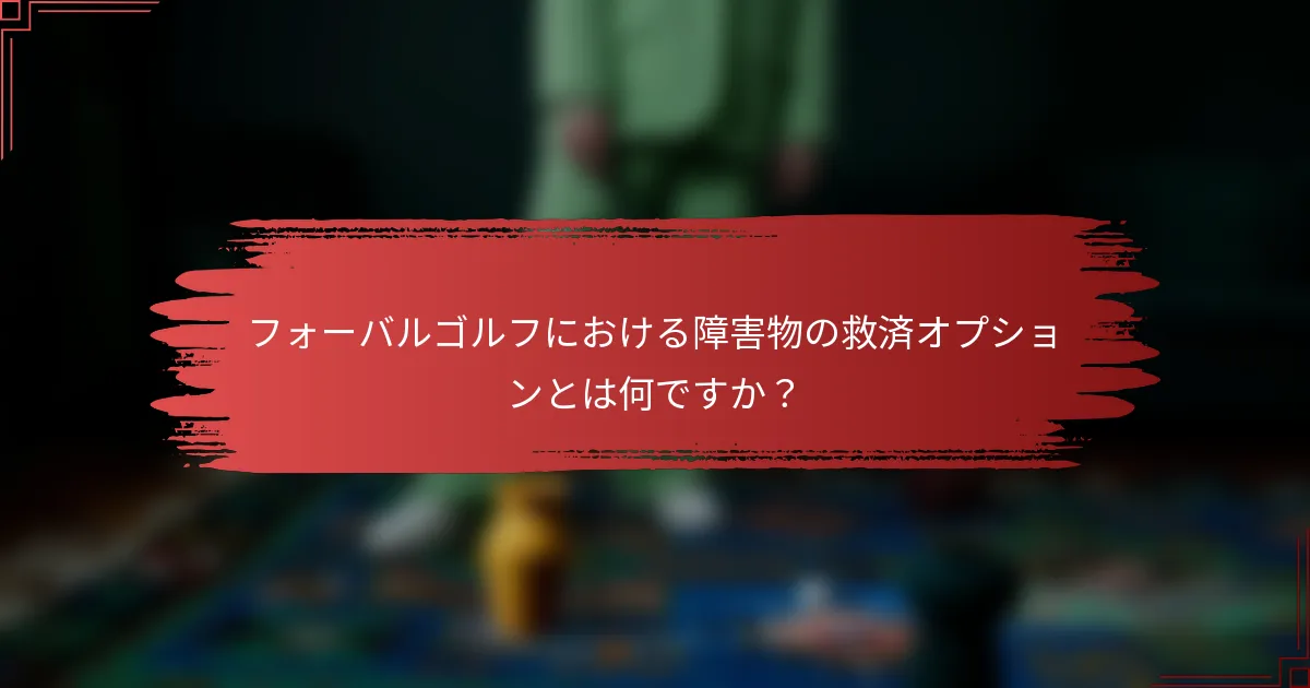フォーバルゴルフにおける障害物の救済オプションとは何ですか？