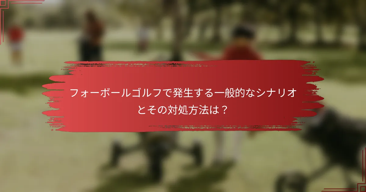 フォーボールゴルフで発生する一般的なシナリオとその対処方法は？