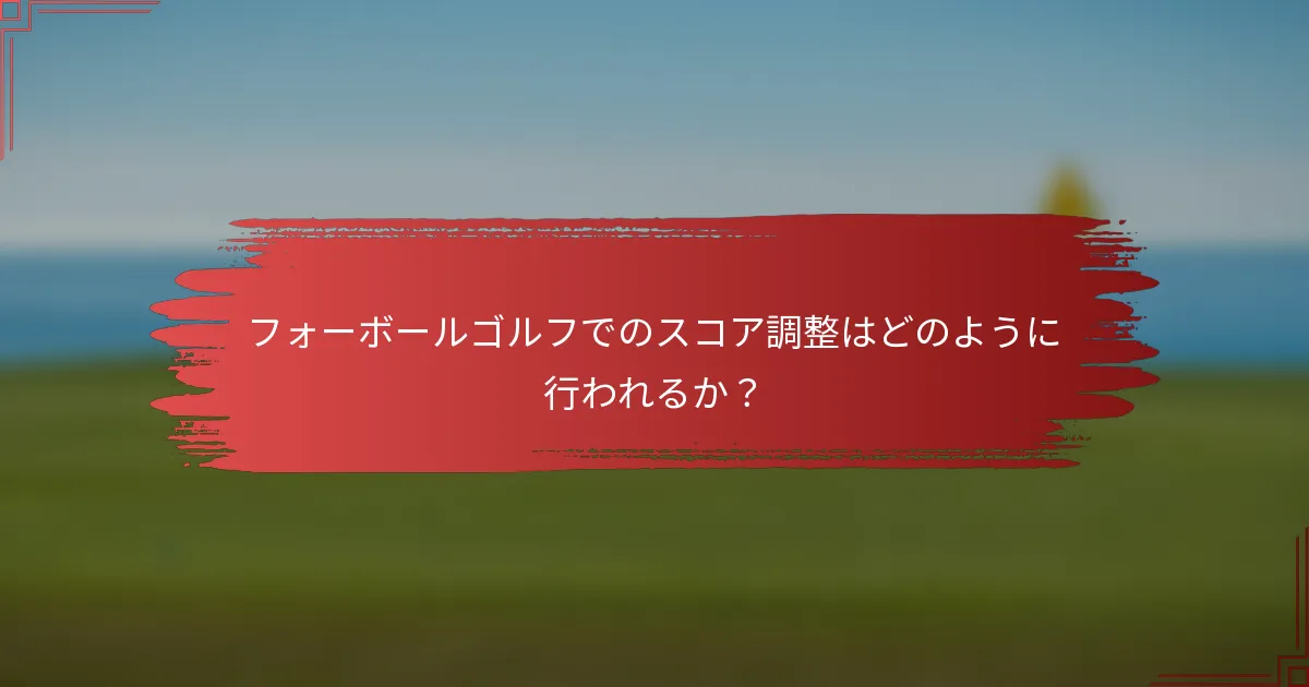 フォーボールゴルフでのスコア調整はどのように行われるか？