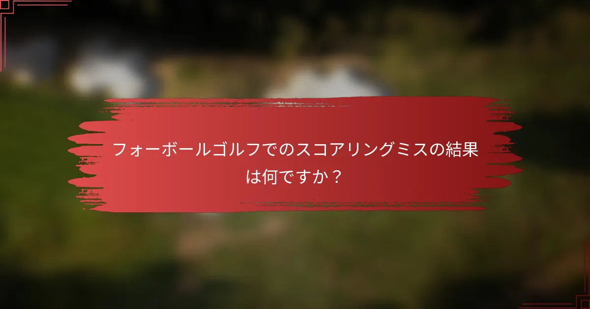 フォーボールゴルフでのスコアリングミスの結果は何ですか？