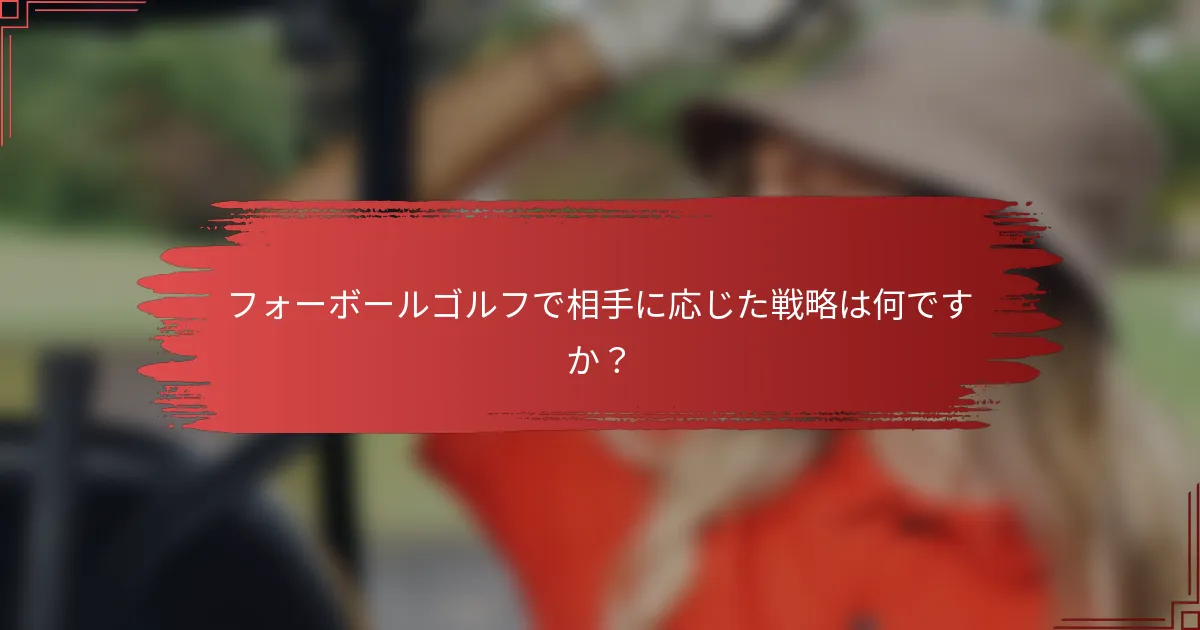 フォーボールゴルフで相手に応じた戦略は何ですか？