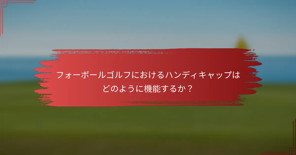 フォーボールゴルフにおけるハンディキャップはどのように機能するか？