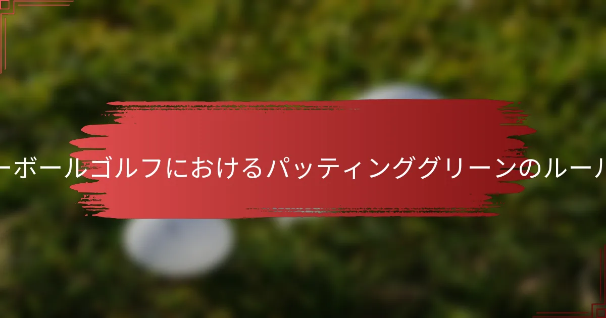 フォーボールゴルフにおけるパッティンググリーンのルールは？