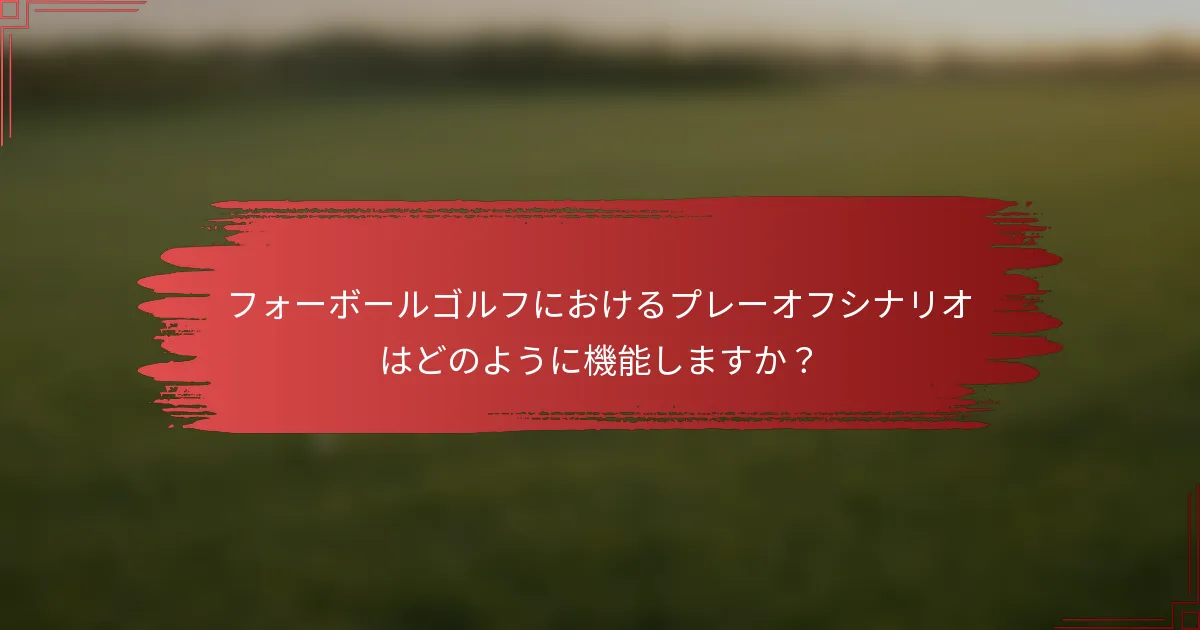 フォーボールゴルフにおけるプレーオフシナリオはどのように機能しますか？
