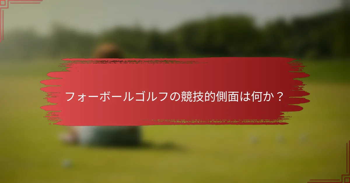 フォーボールゴルフの競技的側面は何か？