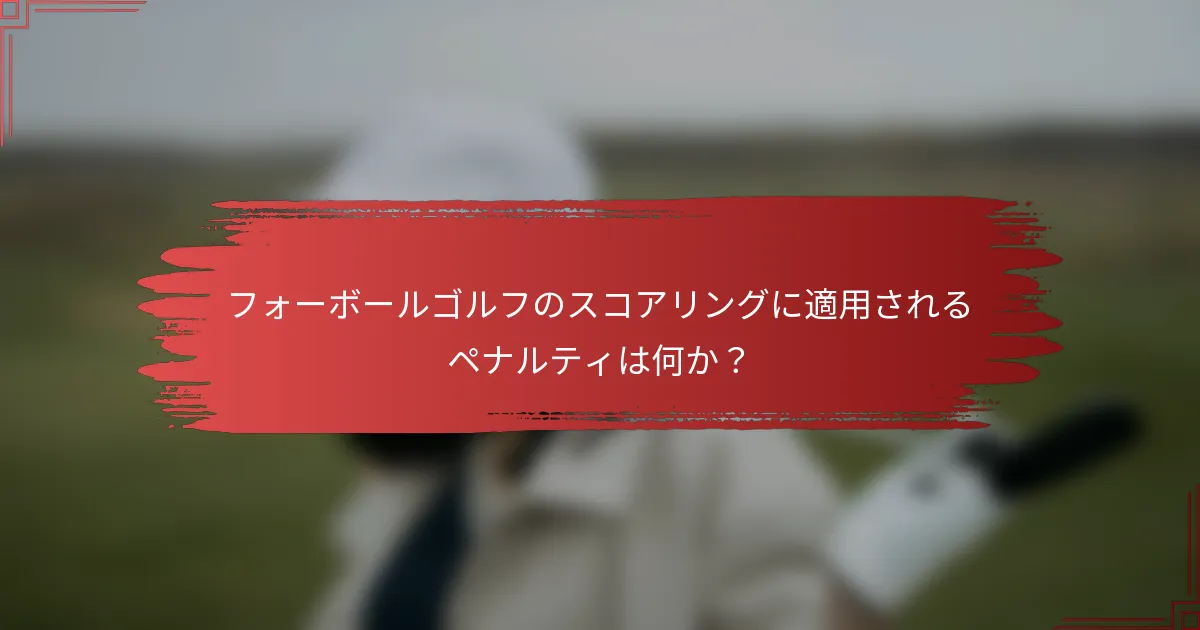 フォーボールゴルフのスコアリングに適用されるペナルティは何か？