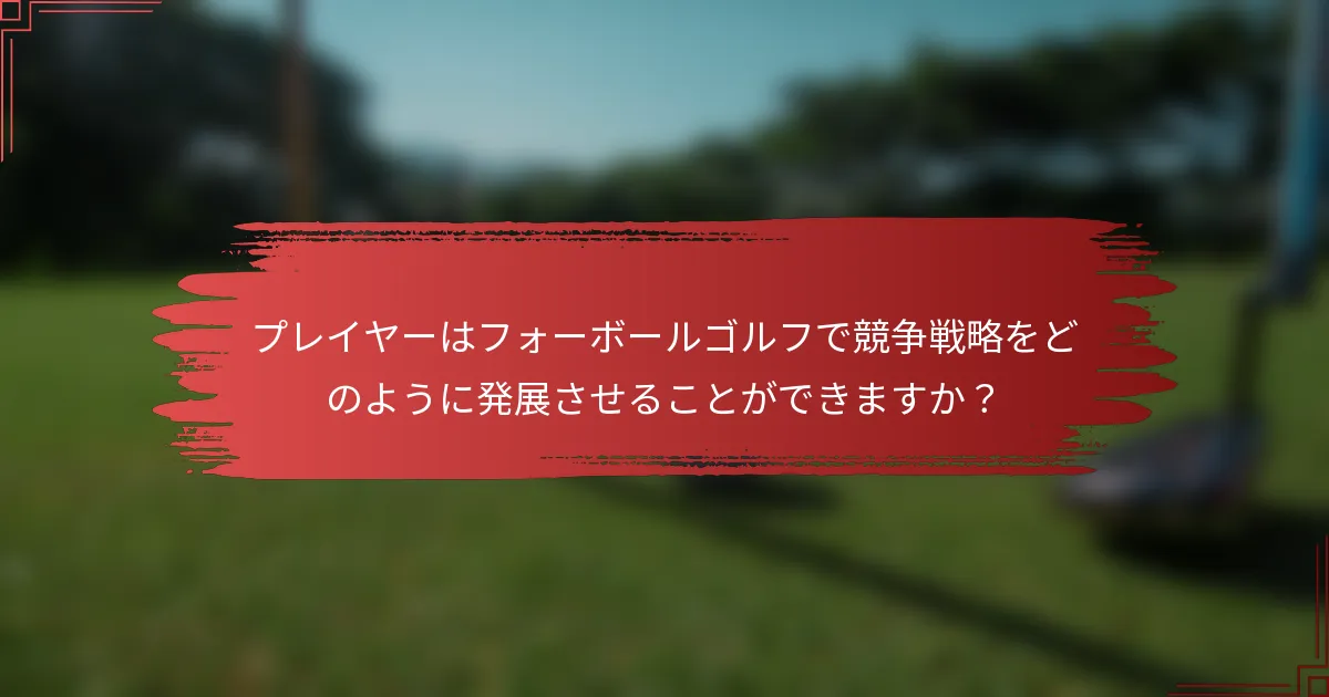 プレイヤーはフォーボールゴルフで競争戦略をどのように発展させることができますか？