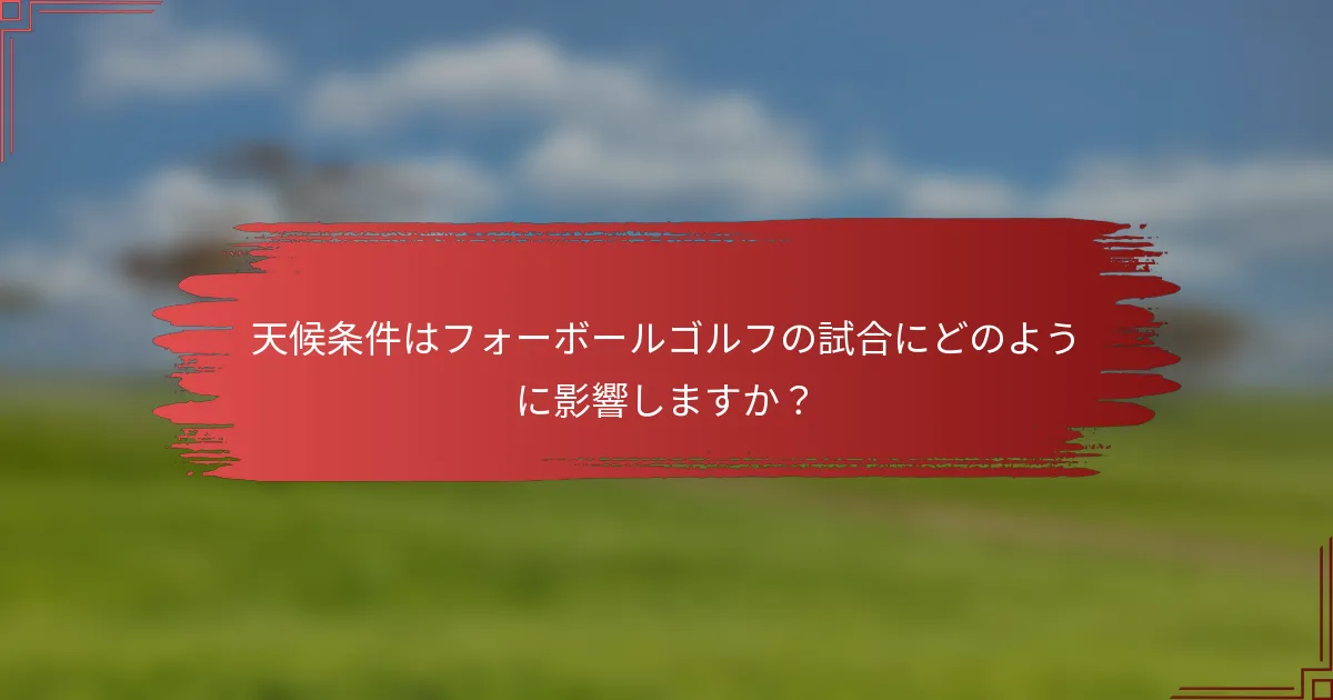 天候条件はフォーボールゴルフの試合にどのように影響しますか？